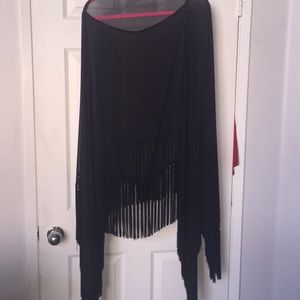 Fun Evening Poncho with fringe